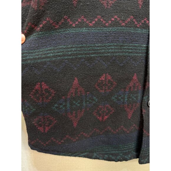 Jachs Mens Wool Sherpa Lined Flannel Shirt Jacket Long Sleeve Size L Multi Aztec - Picture 12 of 16